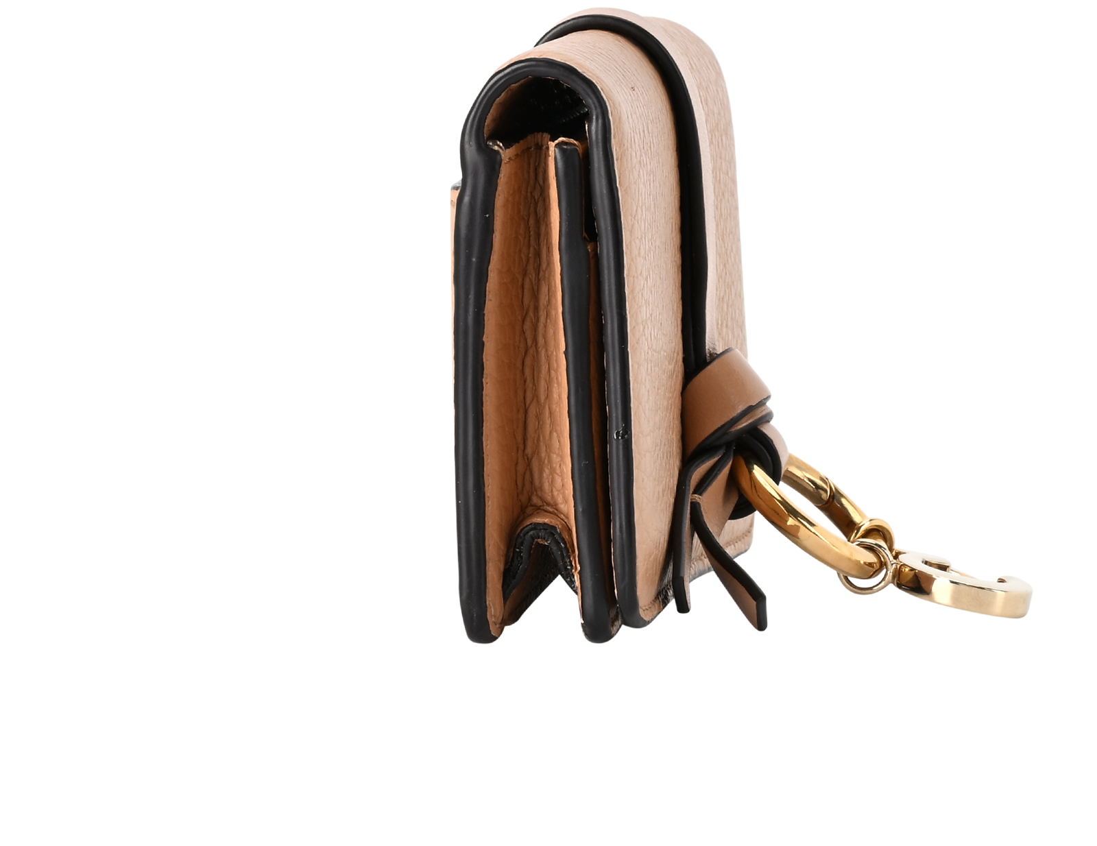 Chloe C Charm Small Purse, &pound;130, Accessories, Beige, Leather, Side view